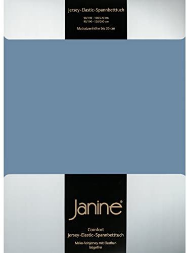 Janine Spannbettlaken Elastic - extra weiches und elastisches Spannbetttuch - für Matratzen 180x200cm bis 200x220cm denimblau