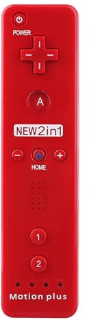 OSTENT 2 in 1 Fernbedienung Errichtet in Motion Plus Kompatibel für Nintendo Wii Konsole Spiel Farbe Rot