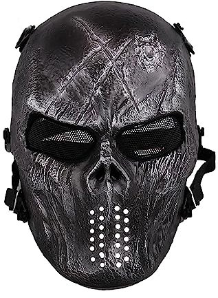 Ecloud Shop Easy Provider Vollgesichtsschutzmaske mit Totenkopfmotiv, für Airsoft, Paintball, Jagd, Netzstoff
