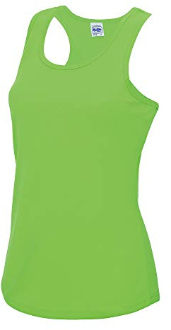 Just Cool Girlie Fit Sports Ladies Vest / Tank Top (XL) (Electric Green)