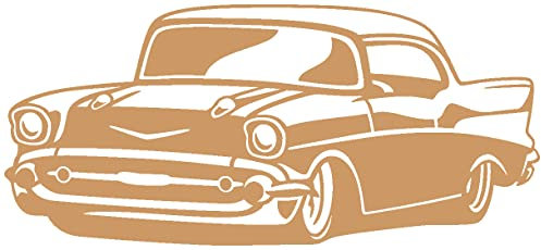 Samunshi® Wandsticker Classic Car Oldtimer Wandtattoo Cruiser Wandaufkleber 210 x 93cm hellbraun