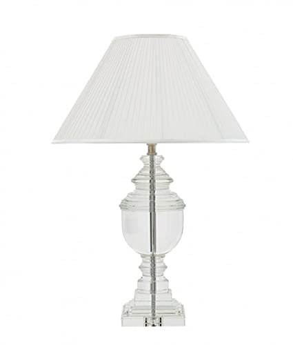 Casa Padrino Luxus Tischleuchte Nickel - Luxus Kristallglas Leuchte