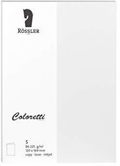 Rössler 220719509 - Coloretti Karten, 220 g/m², DIN B6 hd, weiß, 5 Stück