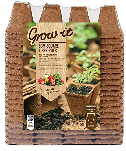 Gardman 08311 Pots en Fibre sans Tourbe Carré de 6 cm