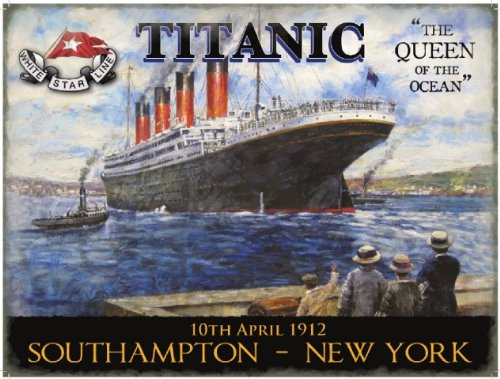 Unbekannt Titanic Queen of the Ocean Blechschild Stabil Flach 30x40cm VS2552