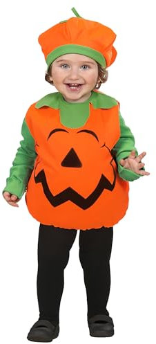 W WIDMANN MILANO Party Fashion - Kinderkostüm Kürbis, Kostüm mit Kopfbedeckung, Halloween, Karneval, Mottoparty