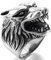 MunkiMix Edelstahl Ring Silber Ton Schwarz Wolf Kopf Größe 54 (17.2) Herren