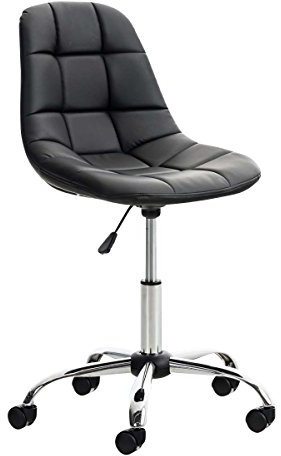CLP Bürostuhl Emil I Höhenverstellbarer Drehstuhl Mit Kunstleder-Bezug, Farbe:schwarz