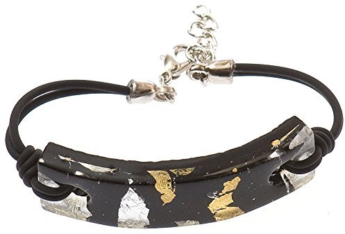 Murano pulsera de cristal LIVORNO - negro