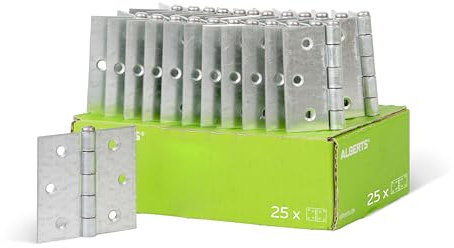 Scharnier, quadratisch, mit losem Stift, 76 x 76 mm / 25 Stk., Oberflaeche: galvanisch gelb verzinkt