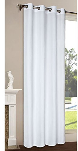 Vorhang Blickdicht Schal Matte unifarbene Gardine Ösen Microsatin Micofaser-Gewebe 175x140 Weiß 20405