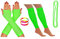 NEON FISHNET GLOVES, LEG WARMERS, NECKLACE BEADS AND NEON WRISTBAND HEN PARTY FANCY DRESS (Green)