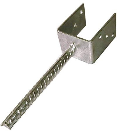 Gartenpirat U-Pfostenträger 121 mm für Pfosten 12x12 cm mit Steindolle/Betonanker
