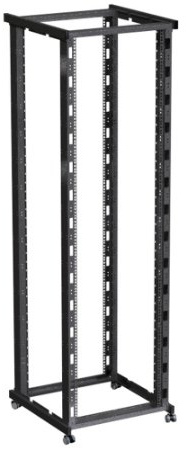 Rack Magic - offener 19 Zoll Vier Säulen Rackschrank - 19 Serverschrank - Rack Schrank (Schwarz, 42HE 600mm Tiefe)