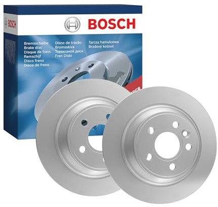 Bosch BD1295 Brake Disc Set - 302 mm Solid Discs - Rear Axle - ECE-R90 Certified - Long Service Life, Advanced Corrosion Protection - 1 Set of 2 Discs