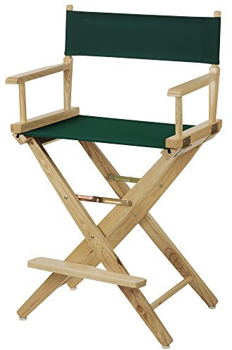 American Trails Regiestuhl, extra breit, 61 cm, natürliches Gestell, mit grünem Leinen, Thekenhöhe