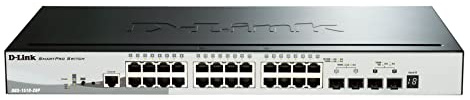 D-Link DGS-1510-28P/E, 28-Porte Layer 2/3 Smart Managed Gigabit Stack Switch (24x 10/100/1000 Mbit/s PoE Porti, 2x SFP, 2x 10G SFP+) - Solo cavo di alimentazione UE