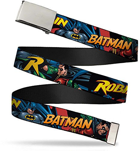 Buckle Down Unisex-Erwachsene Web Belt Batman Robin 1.25 Gürtel, Mehrfarbig, 3 cm Breit-Passt Oben-107 cm Pant Größe