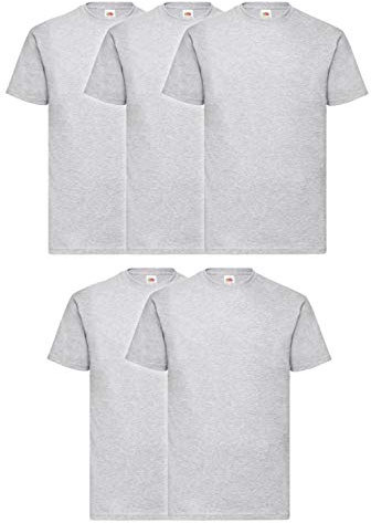 Fruit of the Loom Men's Valueweight Short Sleeve T-Shirt, Heather Grey, Medium