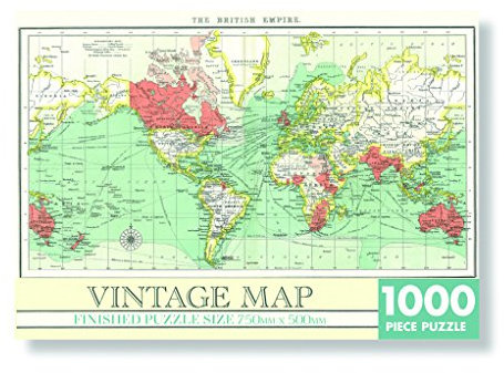 Robert Frederick Jigsaw 1000 Piece Rectangular-Vintage MAP, Assorted, 30 x 10 x 4 cm