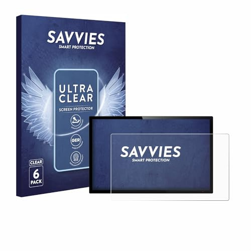 Savvies Schutzfolie für Displays 7 (17.8 cm) [154.8x87 mm, 16:9] | 6 Stück Transparenter Displayschutz Made in Germany Standardgrößen Ultra-Klar Displayschutz-Folie