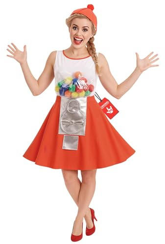 Fun Shack, Gumball Machine Costume Women, Halloween Costumes for Women | Matching Hat Included, Perfect for Halloween, Great for Fancy Dress