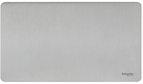 Schneider Electric Ultimate Screwless Flat Plate - Double Blank Plate, GU8420SS, Stainless Steel