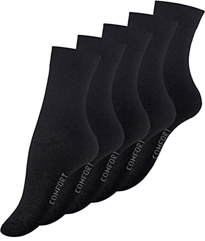 Lot de 10 paires de chaussettes COMFORT - coton - sans élastique - femme - noir (39/42, Voir l'image)