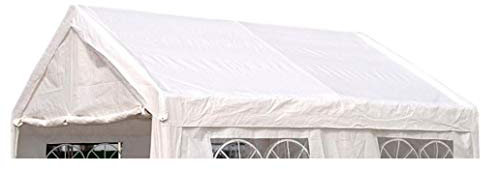 DEGAMO Ersatzdach Dachplane für Zelt 4x4 Meter, PE Weiss 180g/m², incl. Spanngummis
