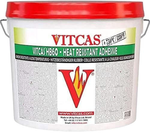 VITCAS 10kg HB60-Heat Resistant Adhesive-Ready Mixed-Indoor and Outdoor-Excellent Adhesion-Heat resistant up to 750 degree Celsius