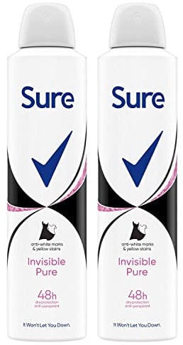 (2 PACK) Sure Women Crystal Invisible Pure 48h Anti-Perspirant Deodorant 2 x 250ml