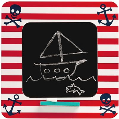 Premier Housewares Outdoor Chalkboard Pirate Themed Kitchen Blackboard MDF Chalk Boards Red/ White Kitchen Chalkboard H 30 X W 30 X D 2 Cm