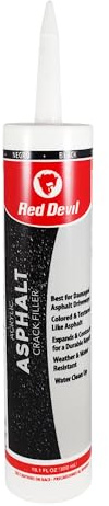 Red Devil 0637 10.1-Ounce Asphalt Crack Filler, Black for damaged driveways by Red Devil