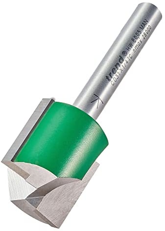 Trend CraftPro Straight Two Flute Router Cutter Bit, 1/4 Inch Shank, 20.6mm Cut Diameter & 19.1mm Cut Length, Tungsten Carbide Tipped, C031X1/4TC