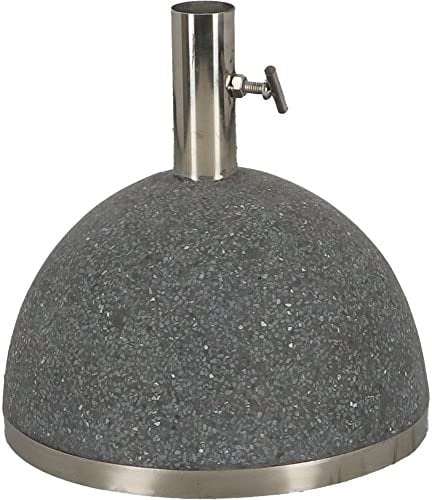 Esschert Design Sonnenschirmständer Granito 11,5 kg Ø25,5 cm Anthrazit anpassbare Edelstahl-Masthalterung 19-36 mm Robustes Design mit Wasserablauf