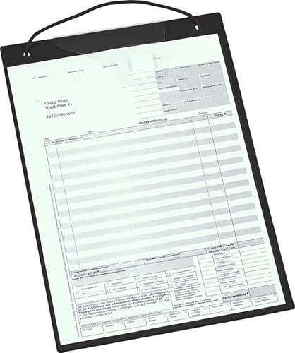 10x Auftragstasche PURE, für DIN A4 Belege, schwarz, mit Schlüsseltasche