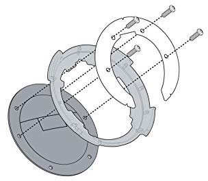 Flansch für die Verwendung von Taschen mit Reservoir Tanklock Kappa bf12 K KTM Duke 125 – 200 – 390 (11 > 13)