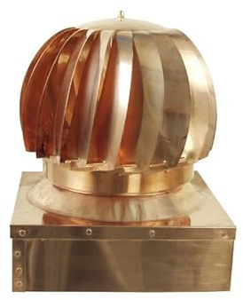 COMIGNOLO GIREVOLE RAME QUADRO FUMAIOLO ASPIRATORE CANNE FUMARIE (cm 47 x 47)