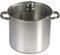 BAUMALU - Marmite Traiteur en Acier Inoxydable - Couvercle Verre, Trou Vapeur, Poignées Métal - Tous Feux dont Induction - Triple Fond Diffuseur - Ø24cm, 9L, Argenté