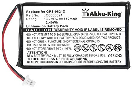 Akku-King Akku kompatibel mit Tomtom Q6000021 - Li-Ion 650mAh - für Tomtom GPS-9821X, GPS-9821X PDA/Handhelds
