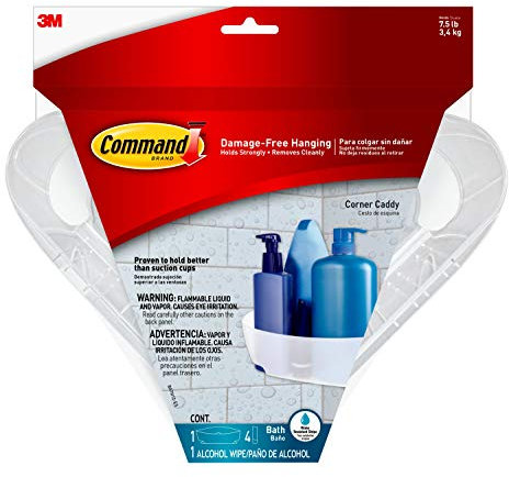 Command BATH12-ES Corner Caddy with Water Resistant Strips - Frosted