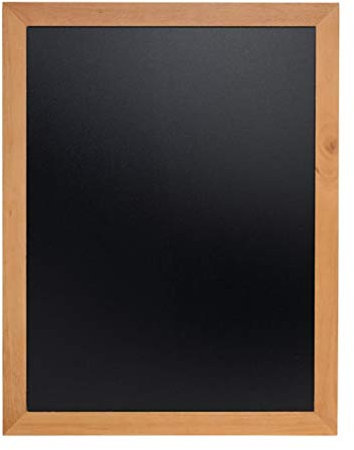 Securit 70 x 90cm Hartholz Kreidetafel - in lackiertem Teak - inkl Wandaufhängung