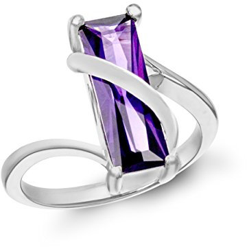 Tuscany Silver Ring Sterling Silber Raffiniert Lila Zirkonia - Größe N