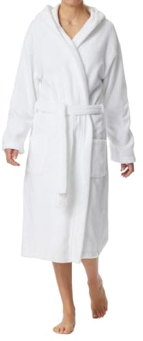 Schiesser Accappatoio, 120 cm, Bianco (Weiß (100-weiss), S Donna