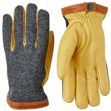 Hestra Deerskin Wool Tricot Handschuhe Fingerhandschuhe Lederhandschuhe Herrenhandschuhe Herren - mit Futter Herbst-Winter Winter