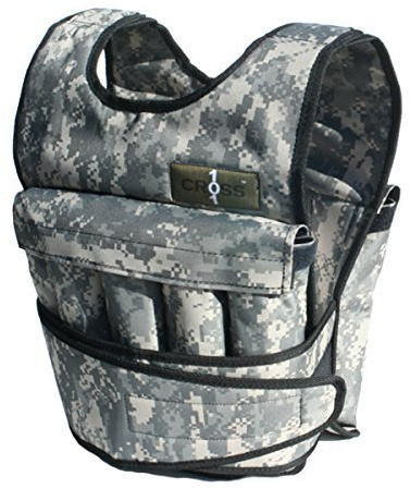 CROSS101 Verstellbare Camouflage-Gewichtsweste ohne Schulterpolster, 18 kg