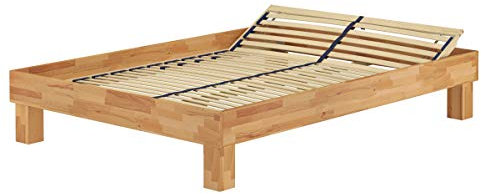 Erst-Holz®Französisches Bett Doppelbett 140x200 Buche geölt Futon mit Lattenrost 60.87-14 FV