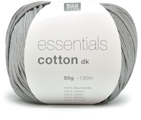 Rico essentials cotton dk Farbe 25-grau Baumwollgarn zum Stricken & Häkeln