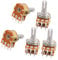 sourcing map 5 Pcs B50K 50K ohm 6 Pins geteilt Achse drehbar linear Doppel-Potentiometer DE de