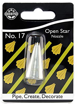 PME JEM Open Star Piping Nozzle no. 17, Silver